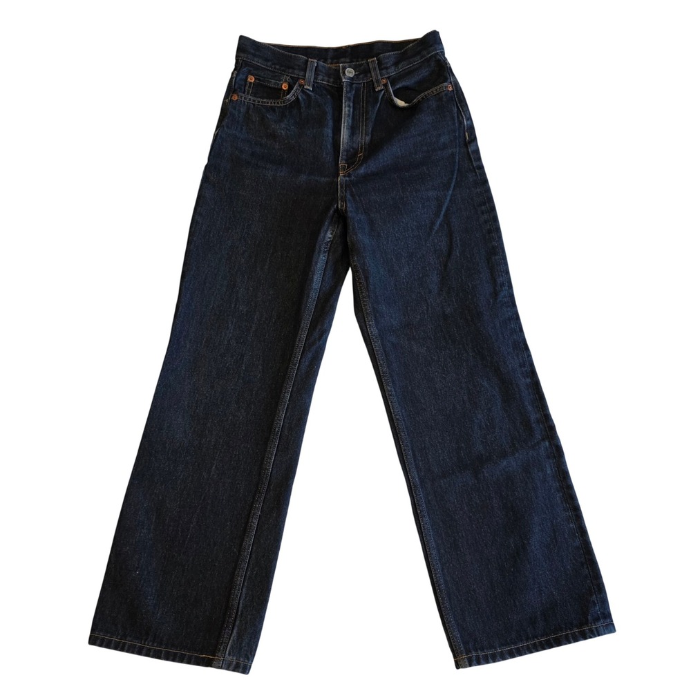 COS Column High Rise Straight Leg Jeans Womens 25 Dark Indigo Wash Minimalist
